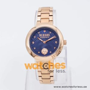 Versus By Versace Women’s Quartz Rose Gold Stainless Steel Blue Dial 36mm Watch SCD130012
