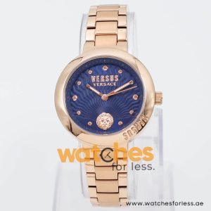 Versus By Versace Women’s Quartz Rose Gold Stainless Steel Blue Dial 36mm Watch SCD130012