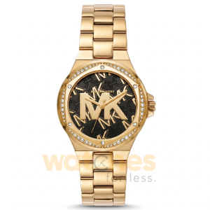 Michael Kors Women’s Quartz Gold Stainless Steel Black Dial 37mm Watch MK7404