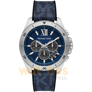 Michael Kors Men’s Quartz Blue Silicone & Leather Strap Blue Dial 45mm Watch MK8923