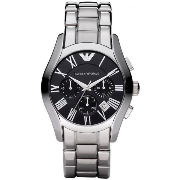 Emporio Armani Men’s Quartz Silver Stainless Steel Black Dial 42mm Watch AR0673