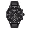 TISSOT Men’s Quartz Swiss Made Black Leather Strap Black Dial 45mm Watch T116.617.36.052.00