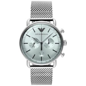 Emporio Armani Men’s Quartz Silver Stainless Steel Silver Dial 43mm Watch AR11288