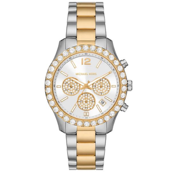 Michael Kors Women’s Quartz Two Tone Stainless Steel White Dial 40mm Watch MK7415