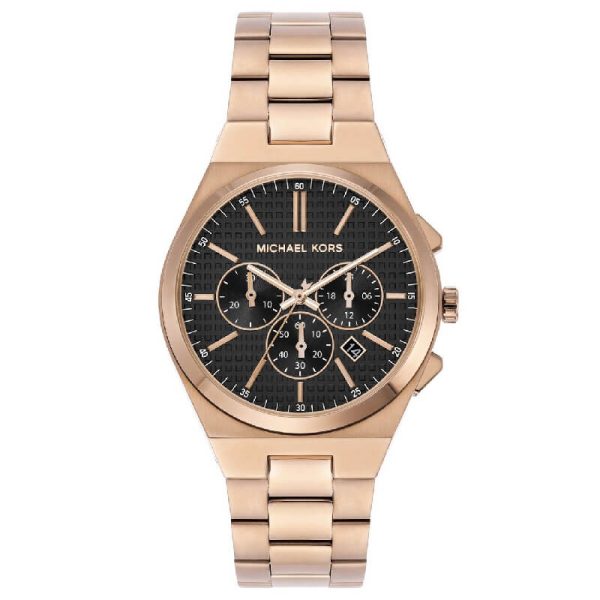 Michael Kors Men’s Quartz Rose Gold Stainless Steel Black Dial 41mm Watch MK9119