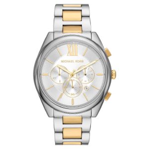 Michael Kors Men’s Quartz Two Tone Stainless Steel Silver Dial 45mm Watch MK8994