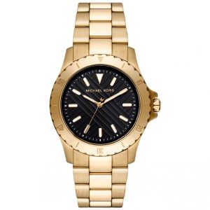 Michael Kors Men’s Quartz Gold Stainless Steel Black Dial 40mm Watch MK9078