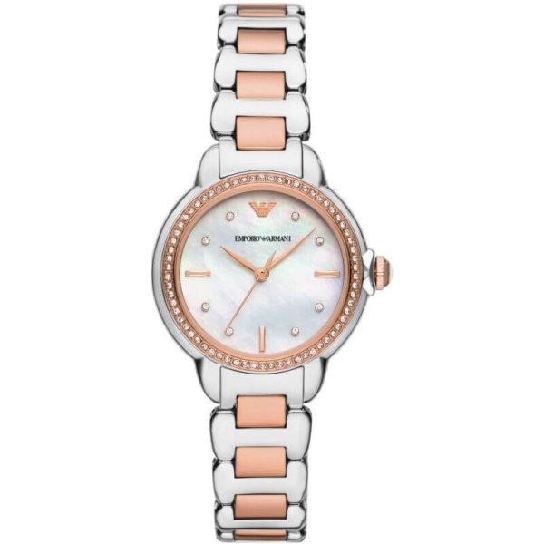 Emporio Armani Women’s Quartz Two Tone Stainless Steel Mother Of Pearl Dial 32mm Watch AR11569 UAE DUBAI AJMAN SHARJAH ABU DHABI RAS AL KHAIMA UMM UL QUWAIN ALAIN FUJAIRAH