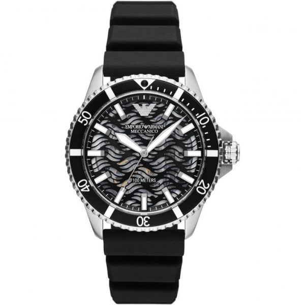 Emporio Armani Men’s Automatic Black Silicone Strap Black Dial 42mm Watch AR60062 UAE DUBAI AJMAN SHARJAH ABU DHABI RAS AL KHAIMA UMM UL QUWAIN ALAIN FUJAIRAH