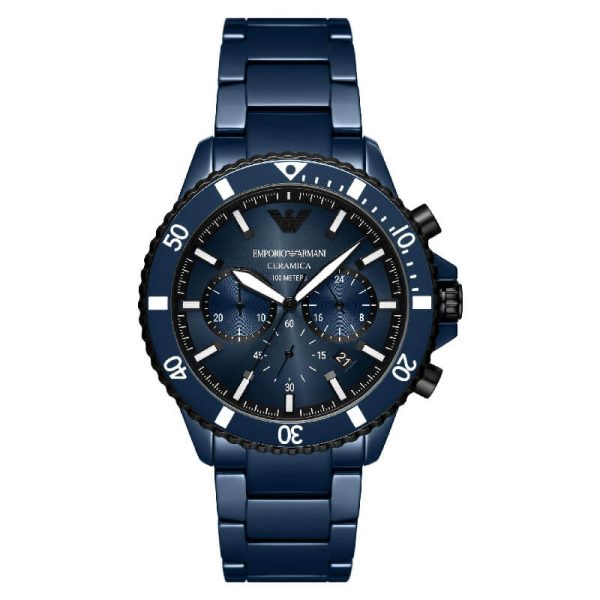 Emporio Armani Men’s Quartz Blue Ceramic Chain Blue Dial 43mm Watch AR70009 UAE DUBAI AJMAN SHARJAH ABU DHABI RAS AL KHAIMA UMM UL QUWAIN ALAIN FUJAIRAH