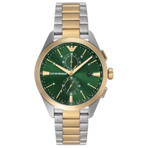 Emporio Armani Men’s Quartz Two Tone Stainless Steel Green Dial 43mm Watch AR11511