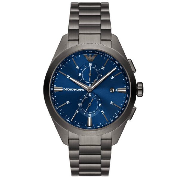 Emporio Armani Men’s Quartz Grey Stainless Steel Blue Dial 42mm Watch AR11481