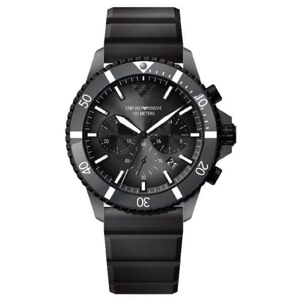 Emporio Armani Men’s Quartz Black Silicone Strap Black Dial 43mm Watch AR11515 UAE DUBAI AJMAN SHARJAH ABU DHABI RAS AL KHAIMA UMM UL QUWAIN ALAIN FUJAIRAH