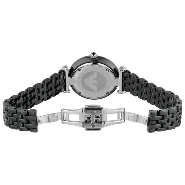 Emporio Armani Women’s Quartz Black Ceramic Chain Black Dial 32mm Watch AR1487