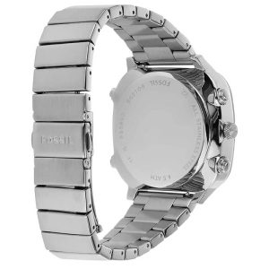 Fossil Men’s Analog & Digital Silver Stainless Steel Negative Display Dial 42mm Watch FS5890