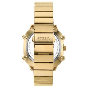 Fossil Men’s Analog & Digital Gold Stainless Steel Positive Display Dial 42mm Watch FS5889