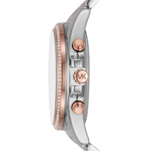 Michael Kors Women’s Quartz Two Tone Stainless Steel Silver Dial 44mm Watch MK7225
