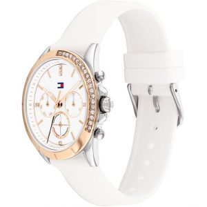 Tommy Hilfiger Women’s Quartz White Silicone Strap White Dial 38mm Watch 1782388