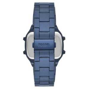 Fossil Men’s Digital Blue Stainless Steel Negative Display Dial 40mm Watch FS5896