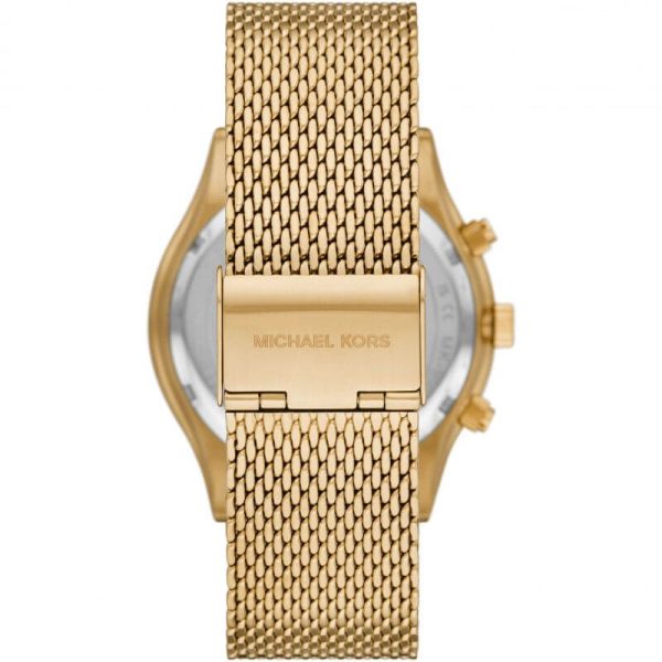 Michael Kors Men’s Quartz Gold Stainless Steel Black Dial 44mm Watch MK9057