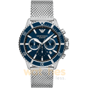 Emporio Armani Men’s Quartz Silver Stainless Steel Blue Dial 43mm Watch AR11587 UAE DUBAI AJMAN SHARJAH ABU DHABI RAS AL KHAIMA UMM UL QUWAIN ALAIN FUJAIRAH