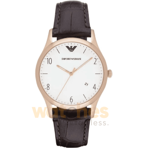 Emporio Armani Men’s Quartz Brown Leather Strap White Dial 41mm Watch AR1915 UAE DUBAI AJMAN SHARJAH ABU DHABI RAS AL KHAIMA UMM UL QUWAIN ALAIN FUJAIRAH