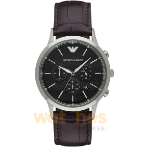 Emporio Armani Men’s Quartz Brown Leather Strap Black Dial 43mm Watch AR2482 UAE DUBAI AJMAN SHARJAH ABU DHABI RAS AL KHAIMA UMM UL QUWAIN ALAIN FUJAIRAH