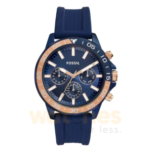 Fossil Men’s Quartz Silicone Strap Blue Dial 45mm Watch BQ2498 UAE DUBAI AJMAN SHARJAH ABU DHABI RAS AL KHAIMA UMM UL QUWAIN ALAIN FUJAIRAH