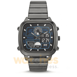 Fossil Men’s Analog & Digital Grey Stainless Steel Negative Display Dial 42mm Watch FS5892