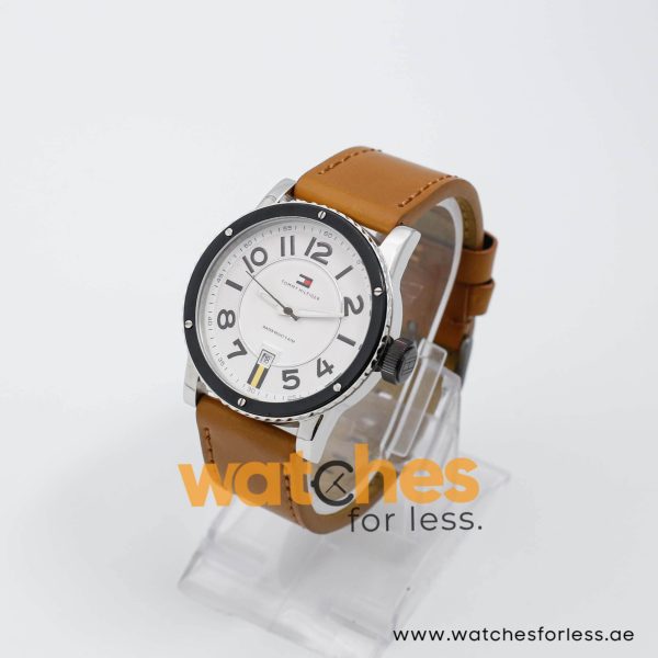 Tommy Hilfiger Men’s Quartz Brown Leather Strap White Dial 44mm Watch 1790675 UAE DUBAI AJMAN SHARJAH ABU DHABI RAS AL KHAIMA UMM UL QUWAIN ALAIN FUJAIRAH