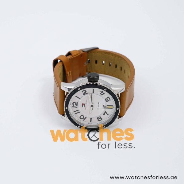 Tommy Hilfiger Men’s Quartz Brown Leather Strap White Dial 44mm Watch 1790675 UAE DUBAI AJMAN SHARJAH ABU DHABI RAS AL KHAIMA UMM UL QUWAIN ALAIN FUJAIRAH