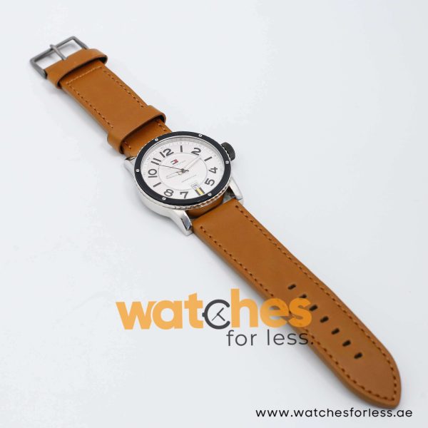 Tommy Hilfiger Men’s Quartz Brown Leather Strap White Dial 44mm Watch 1790675 UAE DUBAI AJMAN SHARJAH ABU DHABI RAS AL KHAIMA UMM UL QUWAIN ALAIN FUJAIRAH