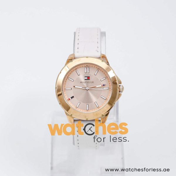 Tommy Hilfiger Women’s Quartz White Leather Strap Rose Gold Dial 38mm Watch 1781432 UAE DUBAI AJMAN SHARJAH ABU DHABI RAS AL KHAIMA UMM UL QUWAIN ALAIN FUJAIRAH