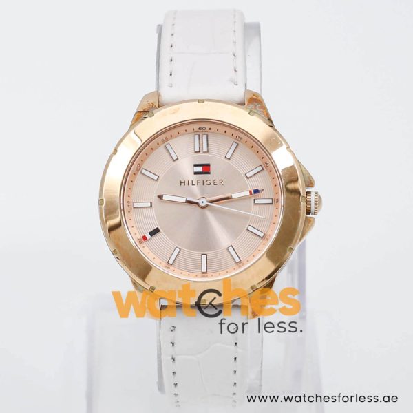 Tommy Hilfiger Women’s Quartz White Leather Strap Rose Gold Dial 38mm Watch 1781432 UAE DUBAI AJMAN SHARJAH ABU DHABI RAS AL KHAIMA UMM UL QUWAIN ALAIN FUJAIRAH