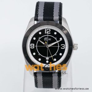 Lacoste Men’s Quartz Two Tone Nylon Strap Black Dial 45mm Watch 2010575