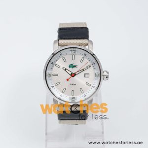 Lacoste Men’s Quartz Sand Nylon Strap Silver Dial 43mm Watch 2010340/1