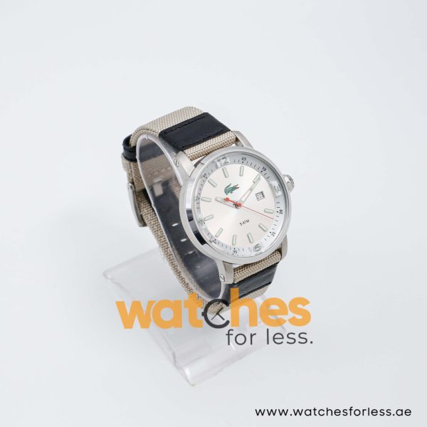 Lacoste Men’s Quartz Sand Nylon Strap Silver Dial 43mm Watch 2010340/1