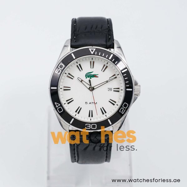 Lacoste Men’s Quartz Black Leather Strap White Dial 43mm Watch 2010442