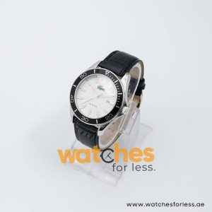 Lacoste Men’s Quartz Black Leather Strap White Dial 43mm Watch 2010442