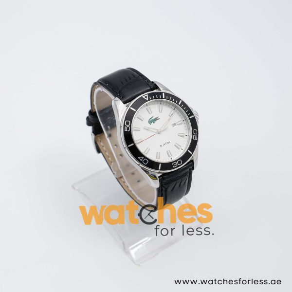 Lacoste Men’s Quartz Black Leather Strap White Dial 43mm Watch 2010442