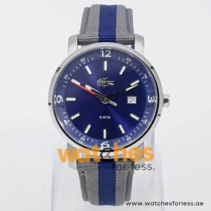 Lacoste Men’s Quartz Two Tone Nylon Strap Blue Dial 43mm Watch 2000463