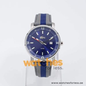 Lacoste Men’s Quartz Two Tone Nylon Strap Blue Dial 43mm Watch 2000463