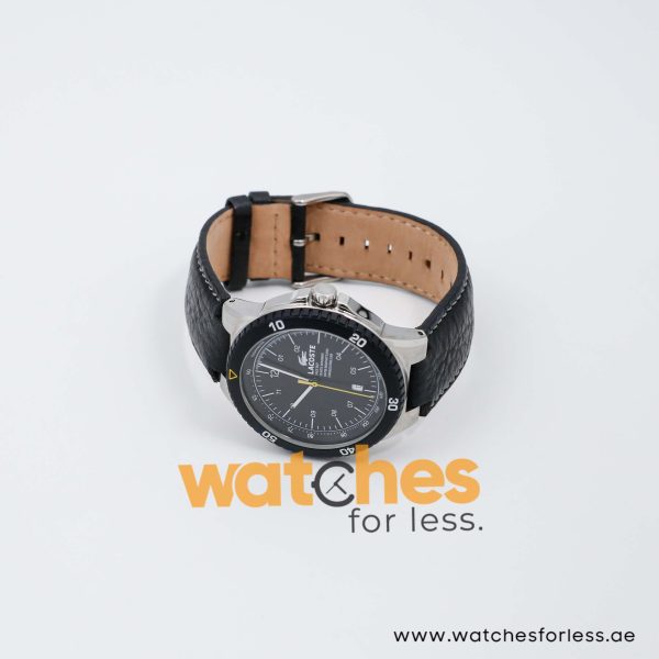 Lacoste Men’s Quartz Black Leather Strap Black Dial 44mm Watch 2010554