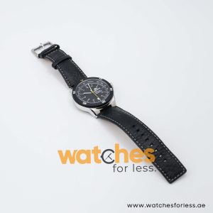 Lacoste Men’s Quartz Black Leather Strap Black Dial 44mm Watch 2010554