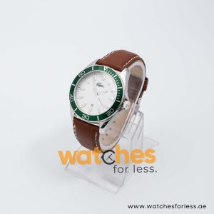 Lacoste Men’s Quartz Brown Leather Strap White Dial 43mm Watch 2010493
