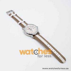 Lacoste Men’s Quartz Two Tone Nylon Strap Silver Sunray Dial 43mm Watch 2000463/1