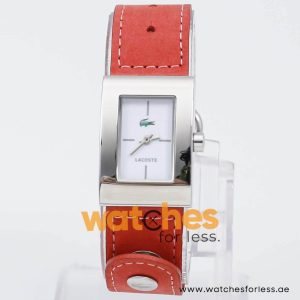 Lacoste Women’s Quartz Red Leather Strap White Dial 21mm Watch 2000657/3