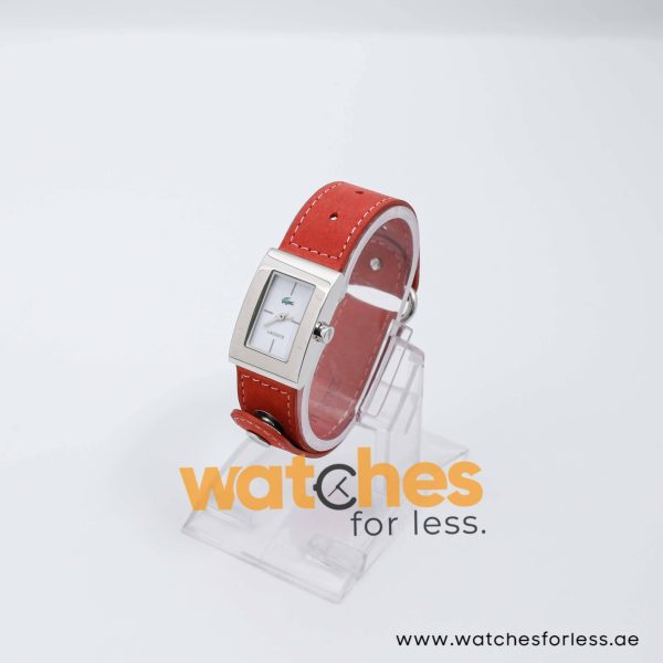 Lacoste Women’s Quartz Red Leather Strap White Dial 21mm Watch 2000657/3