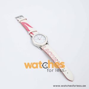 Lacoste Women’s Pink & White Leather Strap White Dial 38mm Watch 2000515