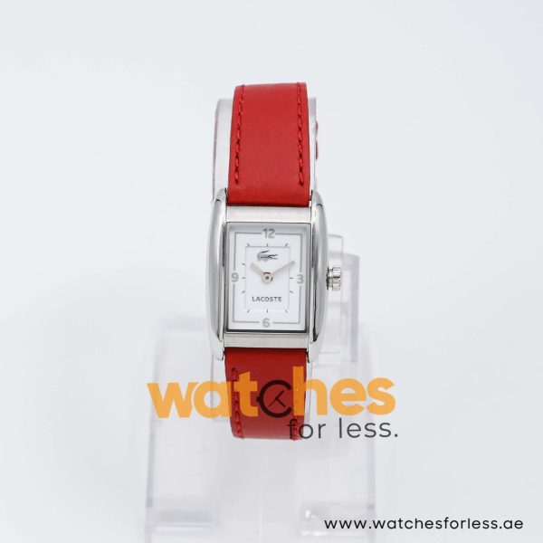 Lacoste Women’s Quartz Red Leather Strap White Dial 21mm Watch 2000639